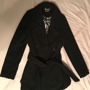 Ladies black Joujou wool coat